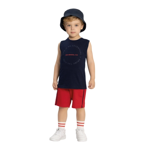 Conjunto Alakazoo! Masculino Infantil Regata Adventure Com Bermuda Moletom 4/10