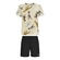 Conjunto Alakazoo! Masculino Infantil Camiseta Estampas Variadas Com Bermuda Moletom 4/10 - R5232R-DINO SK8 BEGE