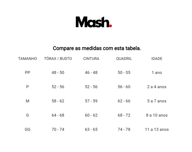 Tabela de Medidas