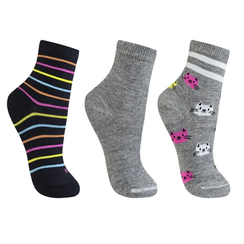 Kit 3 Pares Meias Cano Médio Trifil Feminina Infantil Estampadas Algodão