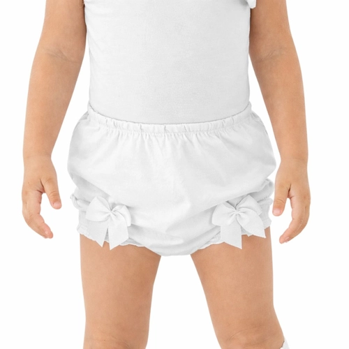 Calcinha Brando Infantil Perninha Com Laço Algodão