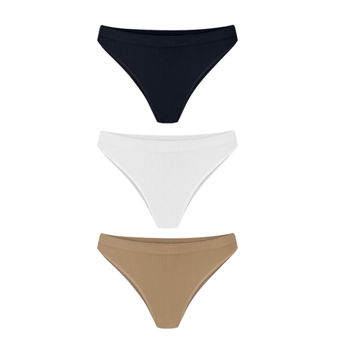 Kit 3 Calcinhas Tanga Trifil Adulto Microfibra Sem Costura