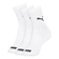 Kit 3 Pares Meias Cano Médio Esportiva Puma Feminina Adulto Algodão - 998-BCO