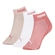 Kit 3 Pares Meias Cano Baixo Esportiva Puma Adulto Feminina Algodão - 997-BCO/ROSA