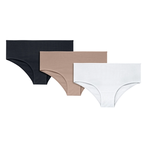 Kit 3 Calcinhas Cintura Alta Miss France Adulto Cotton
