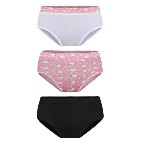 Kit 3 Calcinhas Lupo Lobinha Infantil Estampadas Algodão