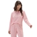 Pijama Manga Longa Cor Com Amor Feminino Adulto Love Malha Comfort Algodão - rosa-rosa