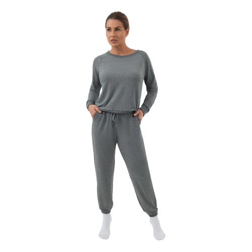 Pijama Manga Longa Lupo Feminino Adulto Moletinho Leve Raglan Viscose