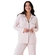 Pijama Manga Longa Americano Hope Feminino Adulto Estampa Listrada Em Viscose Flora - ELD-EST LIST ROSA/OFF WH