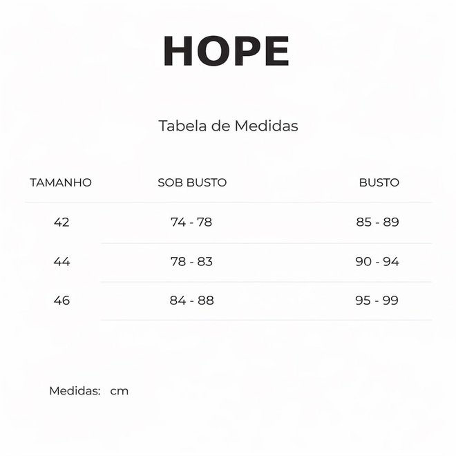 Tabela de Medidas