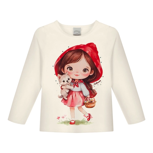 Blusa Manga Longa Alakazoo! Feminina Infantil Malha Modelli Estampas Variadas 1/3