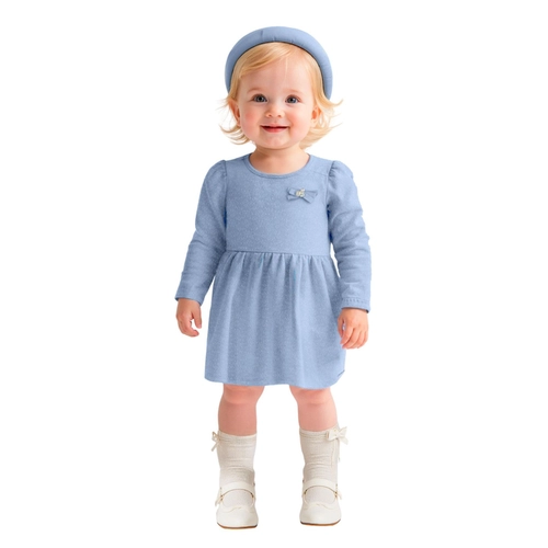 Vestido Manga Longa Alakazoo! Infantil Malha Lasie 1/3