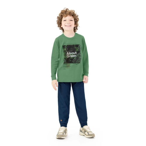 Camiseta Manga Longa Kamylus Masculina Juvenil Adventure Em Meia Malha Algodão