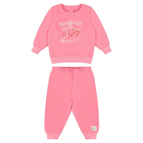 Conjunto Kamylus Feminino Infantil Blusão Dog Com Calça Jogger Moletinho 1/3