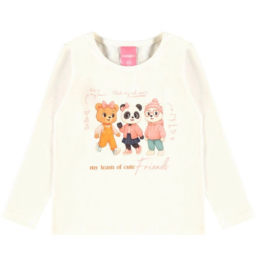 Conjunto Kamylus Feminino Infantil Blusa Ursinhas Com Calça Wed Leg Moletinho 4/10