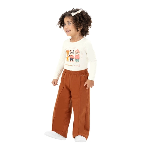 Conjunto Kamylus Feminino Infantil Blusa Ursinhas Com Calça Wed Leg Moletinho 4/10