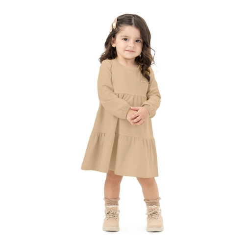 Vestido Manga Longa 3 Marias Kamylus Infantil Cotton Jeans 1/4