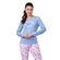 Pijama Manga Longa Cia do Corpo Feminino Adulto Em Malha Suedy Dreams - BOLA AZUL-BOLA AZUL