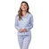 Pijama Americano Manga Longa Cia do Corpo Feminino Adulto Em Malha Suedy Dreams - CHEVRON ROSA-CHEVRON ROSA