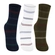 Kit 3 Pares Meias Lupo Kids Masculino Infantil em Algodão - 0923-MAR/BCO/VERDE