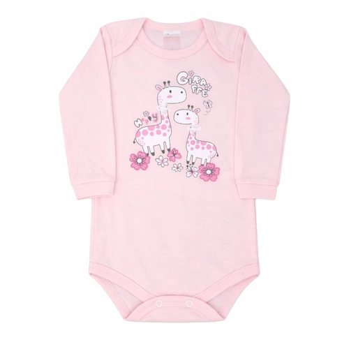 Kit 3 Bodys Manga Longa Petutinha Feminino Bebê Girafinha Em Malha Suedine