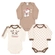 Kit 3 Bodys Manga Longa Petutinha Masculino Bebê Dogs Em Malha Suedine - CREME/MARROM-CREME/MARROM