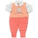 Macacão Manga Longa Petutinha Bebê Feminino Longo Ursinho Suedine - coral-coral