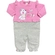 Macacão Manga Longa Petutinha Bebê Feminino Longo Ursinho Polar Suedine - rosa-rosa