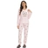 Pijama Manga Longa Danka Feminino Adulto Floquinhos Peach Touch Peluciada - rosa-rosa