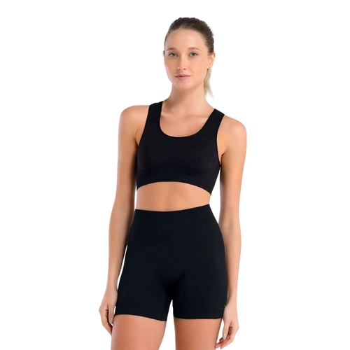 Shorts Cintura Alta Fitness She Feminino Adulto Sem Costura