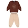 Conjunto Kamylus Masculino Infantil Blusão Ursinho E Calça Jogger Moletom Penteado 1/3 - 8600-MARROM
