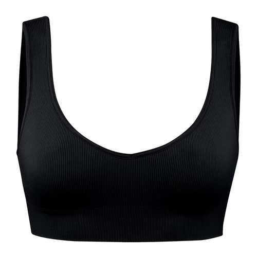 Top Regata Com Bojo Removível She Feminino Adulto Canelado Microfibra Sem Costura