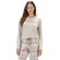 Pijama Manga Longa Cor Com Amor Feminino Adulto Love Club Em Malha Comfort + Bandana Pet - OFFWHITE-MESCLA CLAR