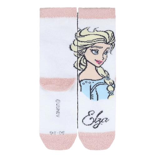 Meia Cano Médio Felpuda Lupo Kids Infantil Feminina Frozen Disney Poliéster