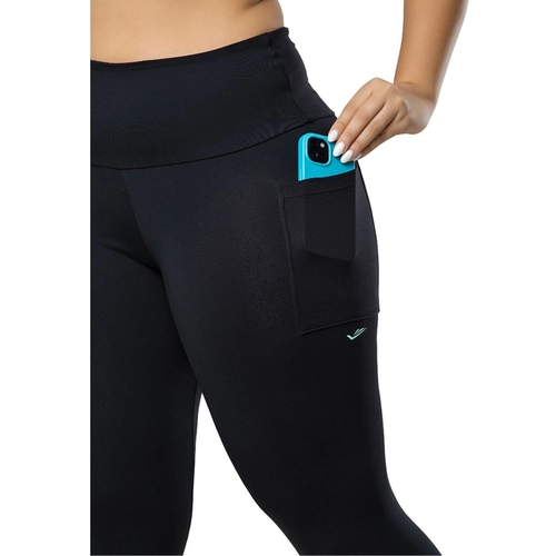 Calça Legging Fitness Elite Feminina Adulto Com Bolso Lateral E Proteção UV50+ Em Microfibra