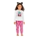 Pijama Manga Longa Kyly Feminino Infantil Pinguim Brilha No Escuro Em Meia Malha Algodão 4/8 - 0467-MESCLAWHITE