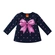 Blusa Manga Longa Kyly Feminina Bebê Laço Em Algodão - 6826-AZULMARINHO