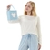 Pijama Manga Longa Feminino Adulto Poás Azul Em Malha Comfort - OFF/AZUL-OFF/AZUL