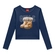 Blusa Manga Longa Kyly Feminina Juvenil Estampada Em Algodão - 600025-AZULCREPÚSCULO