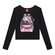 Blusa Manga Longa Kyly Feminina Juvenil Estampada Leve Em Algodão - 9010-PRETO