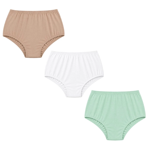 Kit 3 Calcinhas Calçolas Plus Size Luminate Em Algodão Cores Sortidas