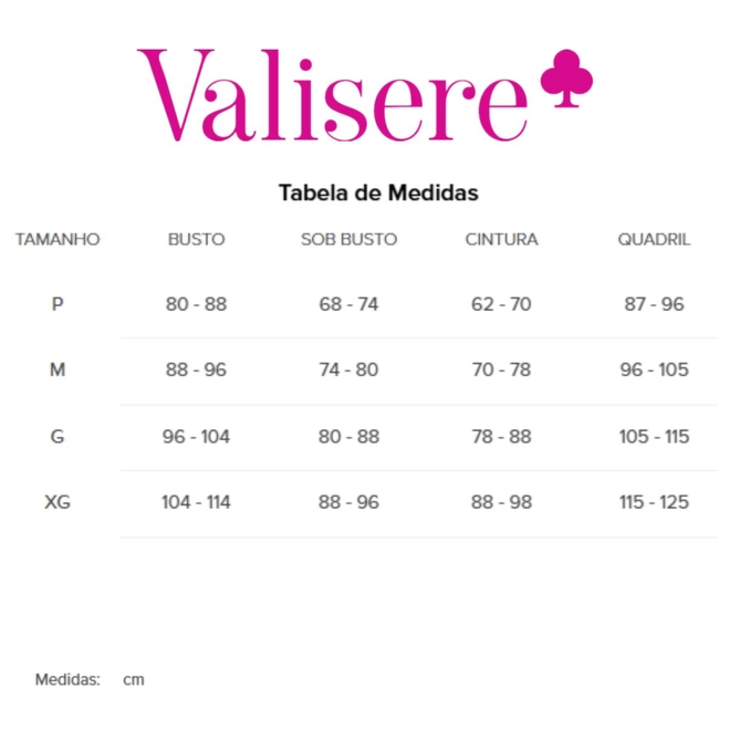 Tabela de Medidas