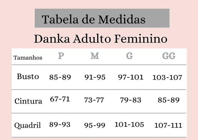Tabela de Medidas
