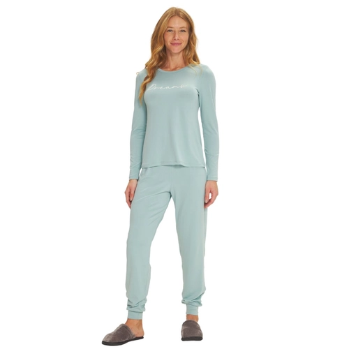Pijama Manga Longa Danka Feminino Adulto Peach Touch Estampas Variadas