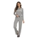 Pijama Manga Longa Danka Feminino Adulto Peitilho Corações Poás Malha Ribana - CORACAO/POA-CORACAO/POA