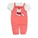 Conjunto Jardineira Com Body Petutinha Feminino Bebê Em Malha Suedine - coral-coral