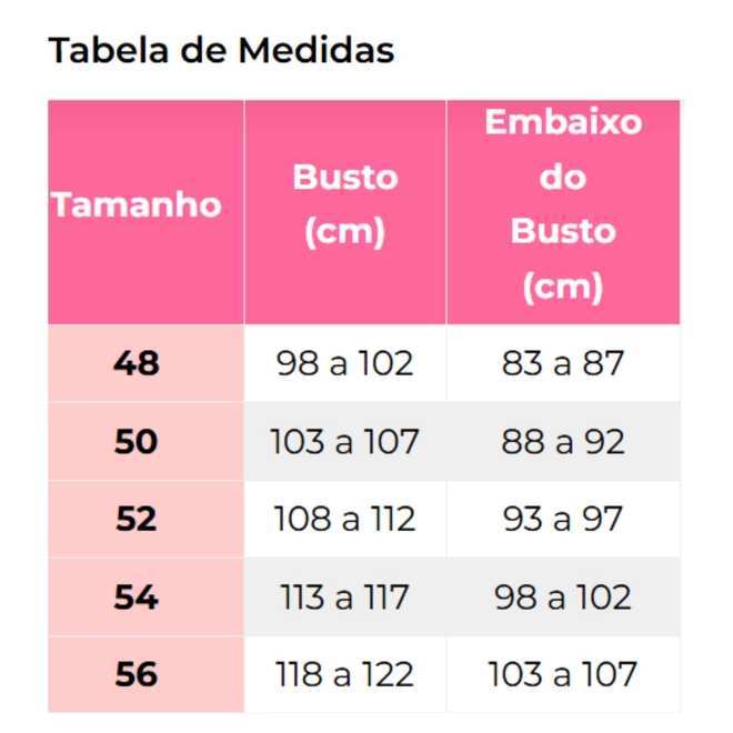 Tabela de Medidas