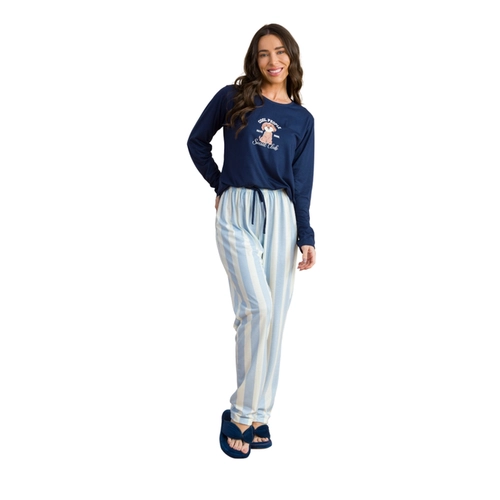 Pijama Manga Longa Anna Kock Feminino Adulto Cachorrinho Em PV