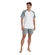 Pijama Manga Curta Mash Masculino Adulto Com Shorts Gola V Algodão - BR00-BRANCO