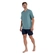 Pijama Manga Curta Mash Masculino Adulto Com Shorts Gola Careca Algodão - AZ03-AZUL DIESEL
